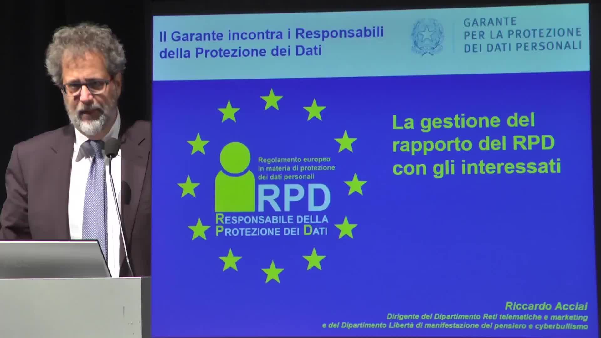 Il Garante incontra i responsabili della protezione dati - Intervento di Mario Acciai - immagine